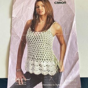 Hand crocheted Scalloped Edge Cami made with Simply Soft Caron white yarn.